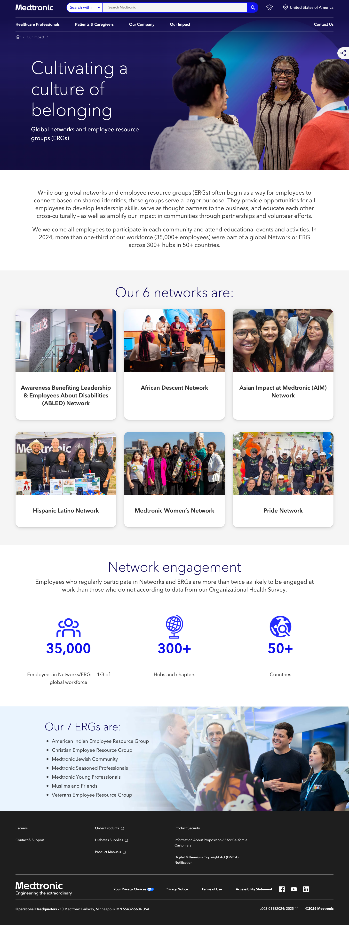 Medtronic Networks and ERGs